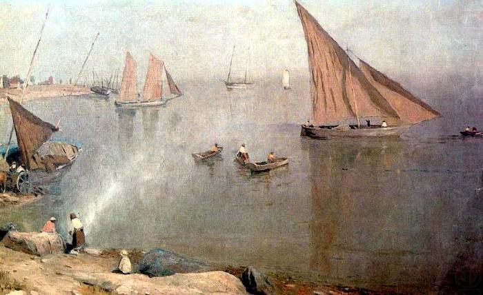 Yachts in a Bay, Nikolay Nikanorovich Dubovskoy